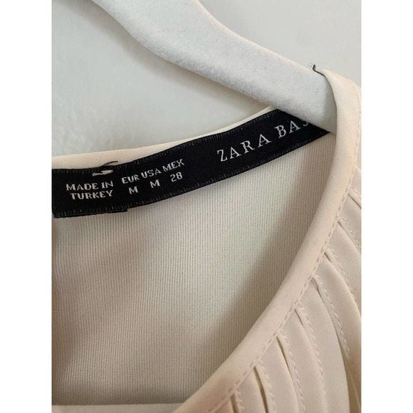 ZARA womens medium ivory fringe front tunic mini dress crew neck sleeveless 0064 - Picture 2 of 11